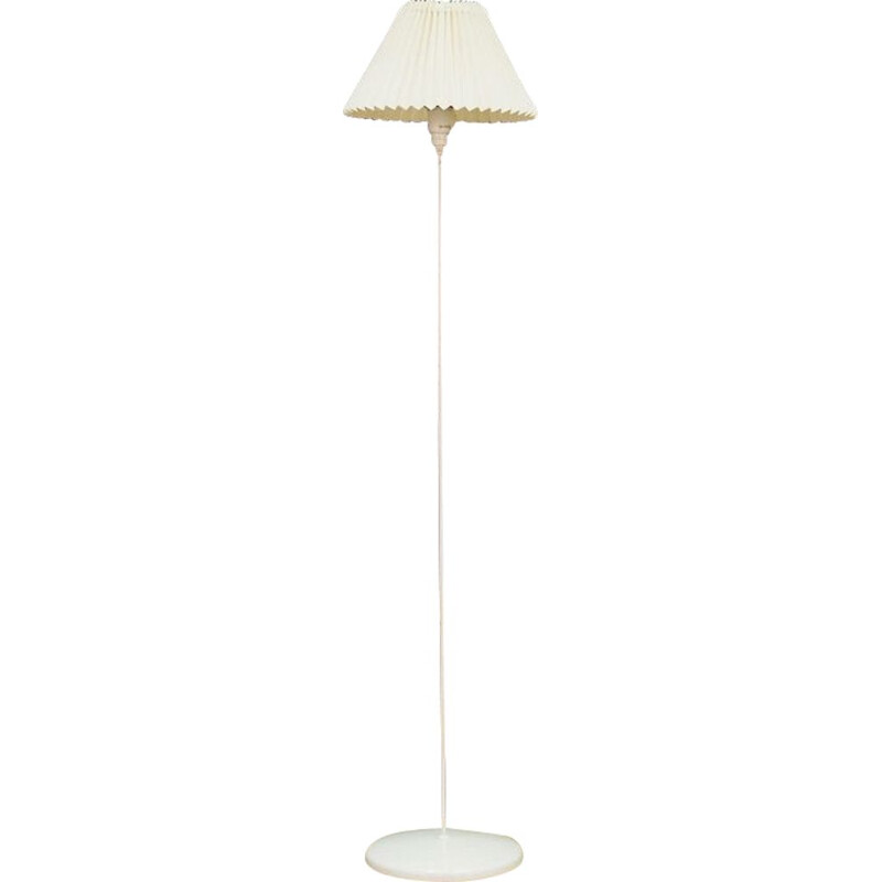 Vintage scandinavian floor lamp in white metal 1970s