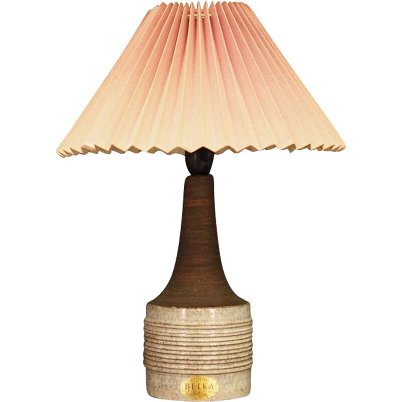 Lampe vintage pour Belka en céramique brune, 1970