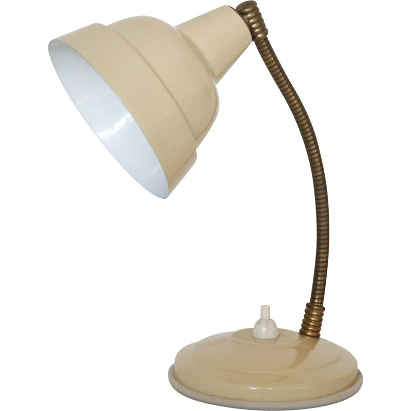 Vintage beige bedside lamp, 1960s