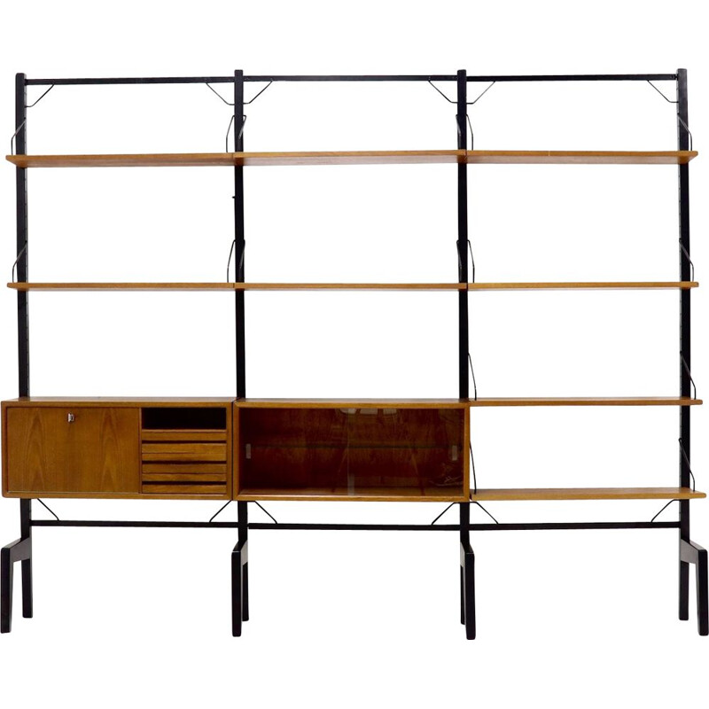 Vintage free standing teak royal System Wall Unit by Poul Cadovius, 1960s