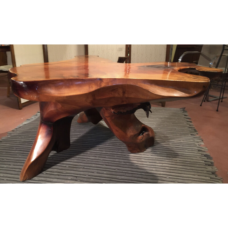 Table vintage racine en palissandre
