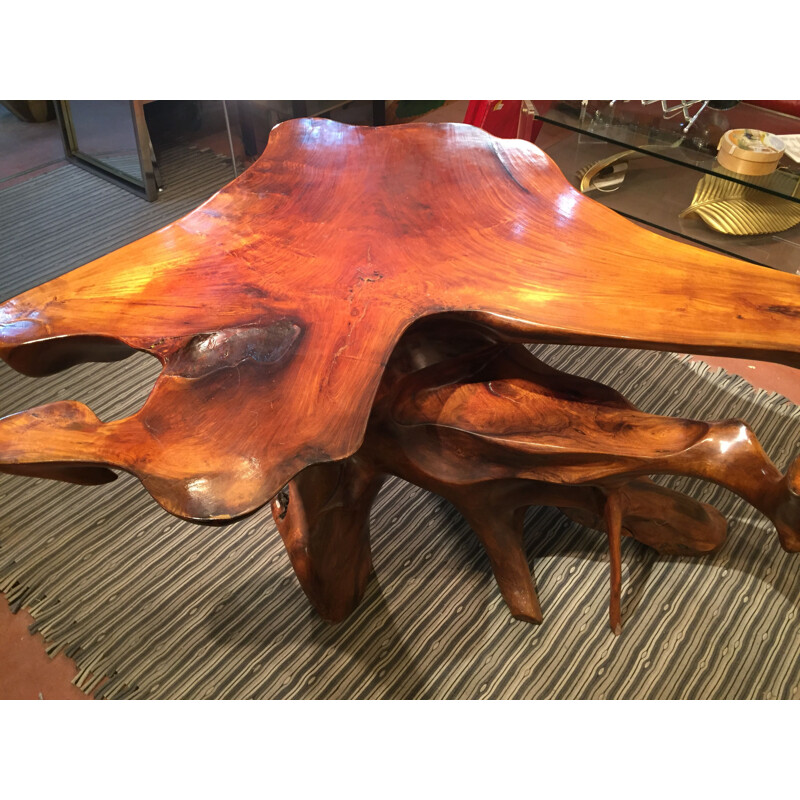 Vintage rosewood root table