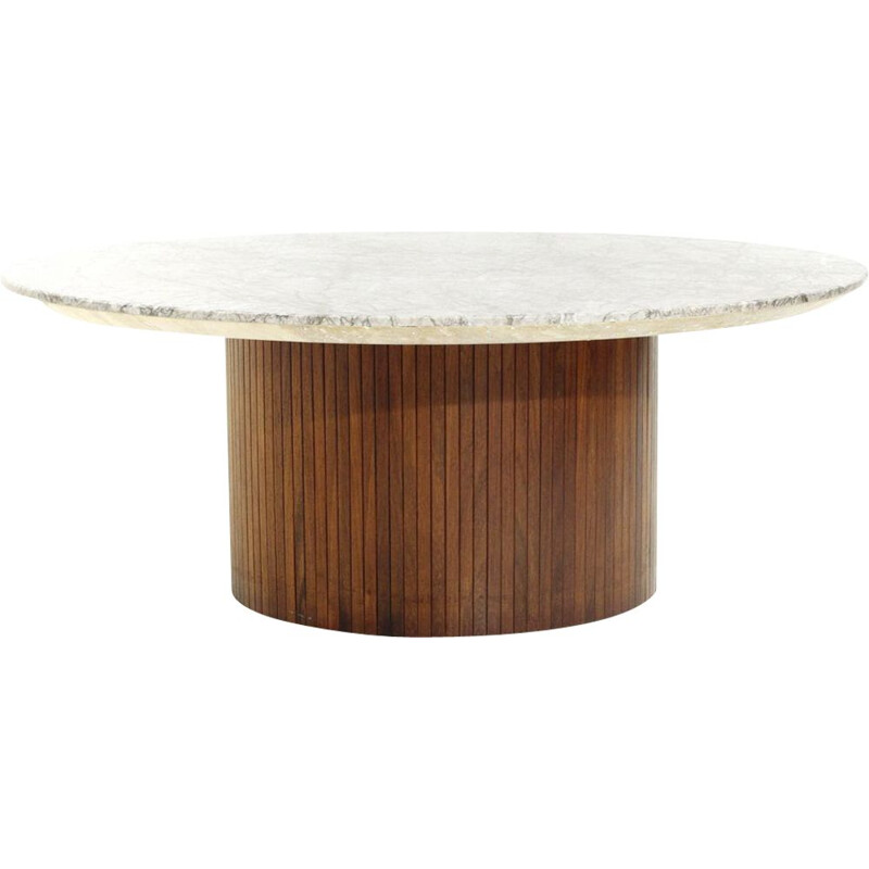Vintage Coffee table in wood and marble by Umberto Brandigi, 1960s
