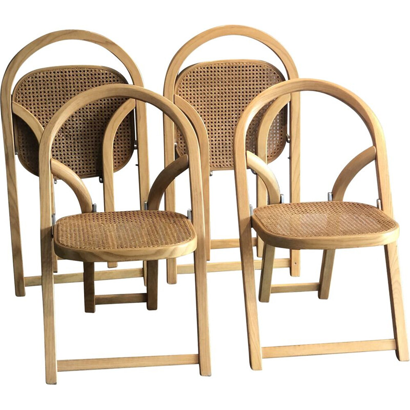 Set of 4 vintage folding chairs by Gigi Sabadin for Crassevig