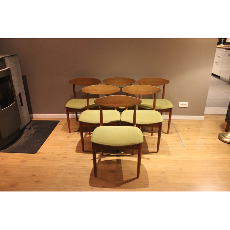 Set of 6 vintage Scandinavian style teak chairs by Ib Kofod Larsen for G-PLAN