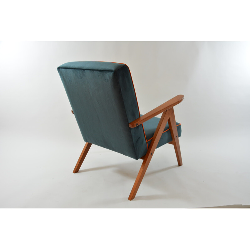 Vintage Kompas blue armchair, 1970s