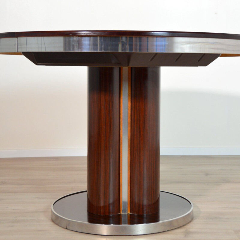 Table à manger vintage ronde avec rallonge Design Italien 1970