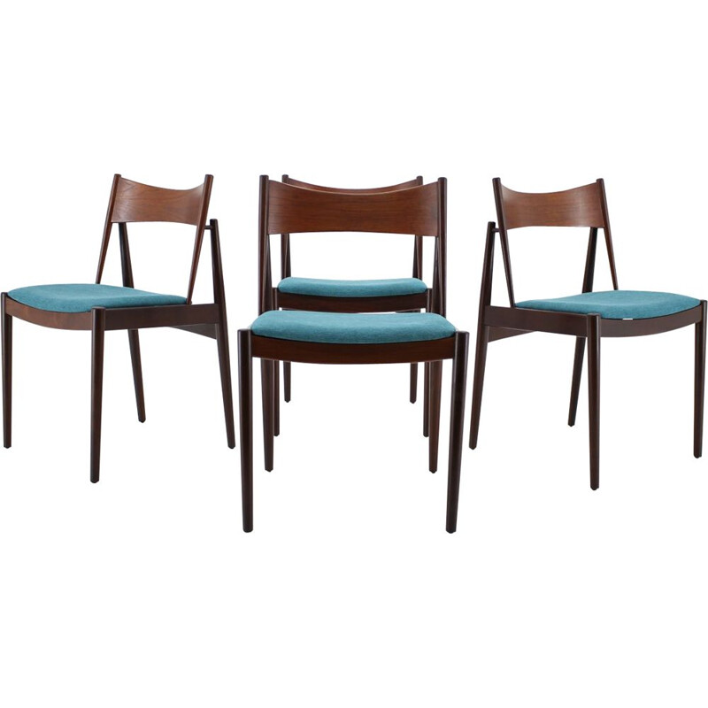 Set of 4 Vintage Rare Teak Dining Chairs by Vamo, Denmark 1960