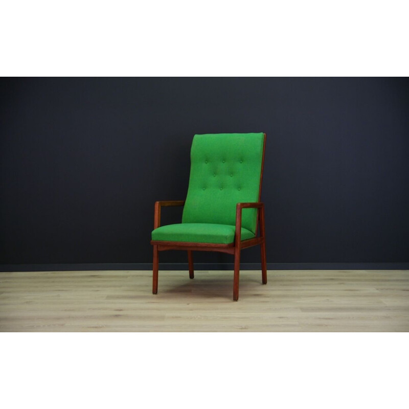 Vintage green armchair, Danish design, 1960