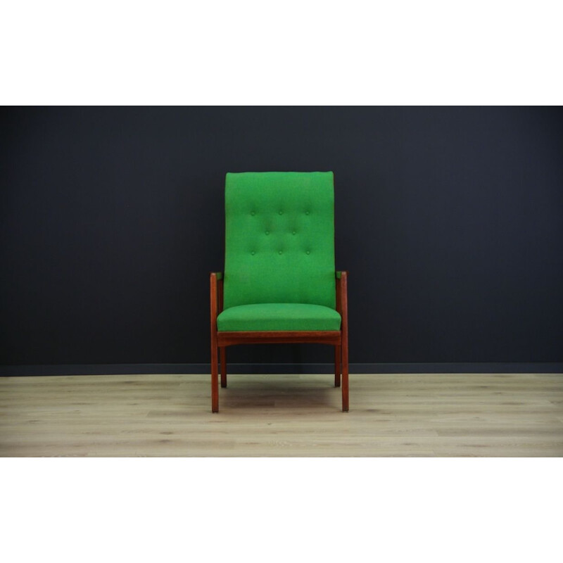 Vintage green armchair, Danish design, 1960