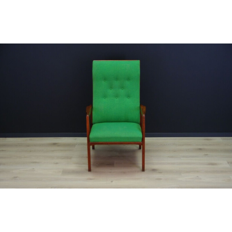 Vintage green armchair, Danish design, 1960