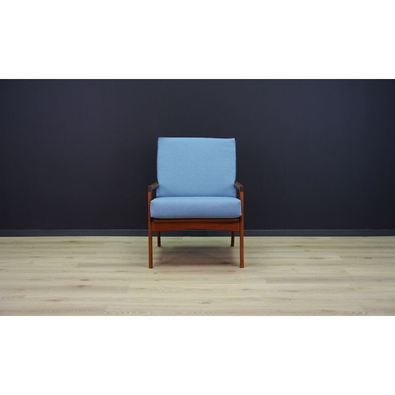 Fauteuil bleu vintage, Danemark, 1970