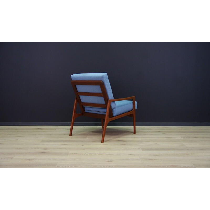 Vintage blue armchair, Denmark, 1970