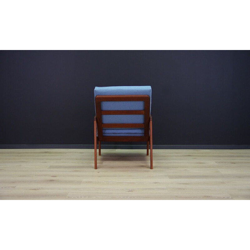 Fauteuil bleu vintage, Danemark, 1970