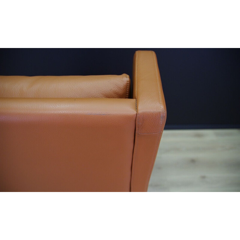 Vintage danish armchair for Skippers in brown leather 1970