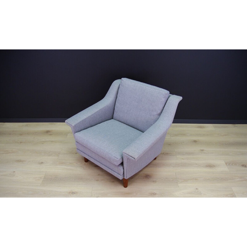 Vintage Scandinavian armchair in grey fabric