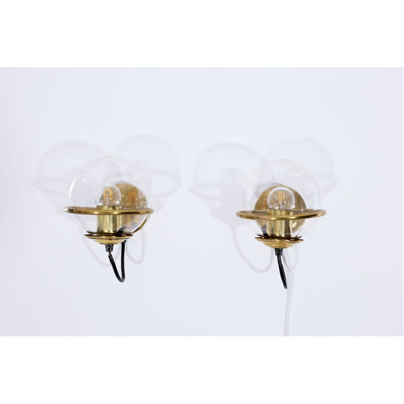 Pair of vintage italian globe sconces, 1960