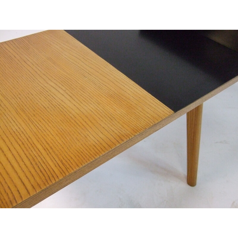 Vintage coffee table in ashwood and formica board - 1950s