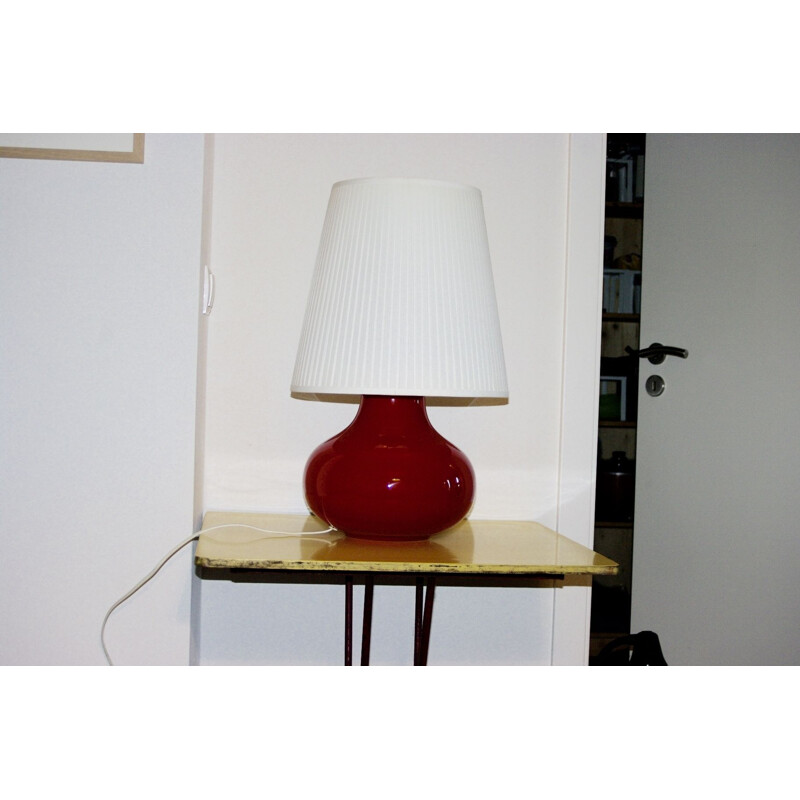 Lampada a sfera vintage di Vistosi per Murano in vetro rosso