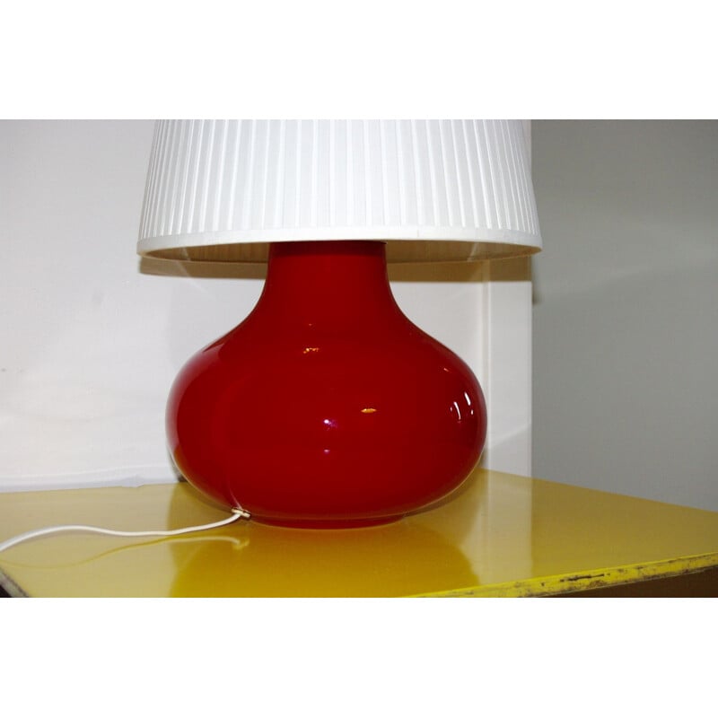 Vintage ball lamp by Vistosi for Murano in red glass