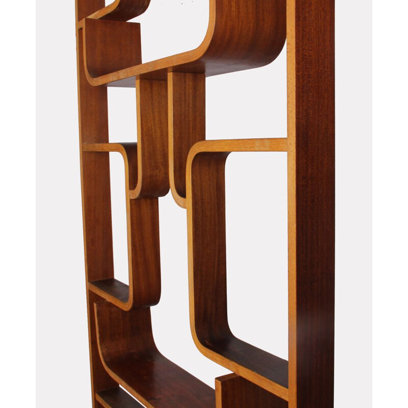 Vintage Czech wood claustra by Ludvik Volak, 1960