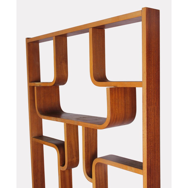 Vintage Czech wood claustra by Ludvik Volak, 1960