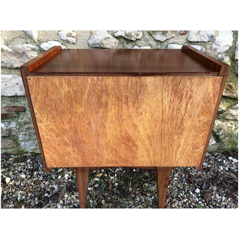 Vintage bedside table, compass feet 1970