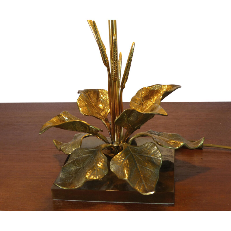 Vintage table lamp with gilded brass foliage 