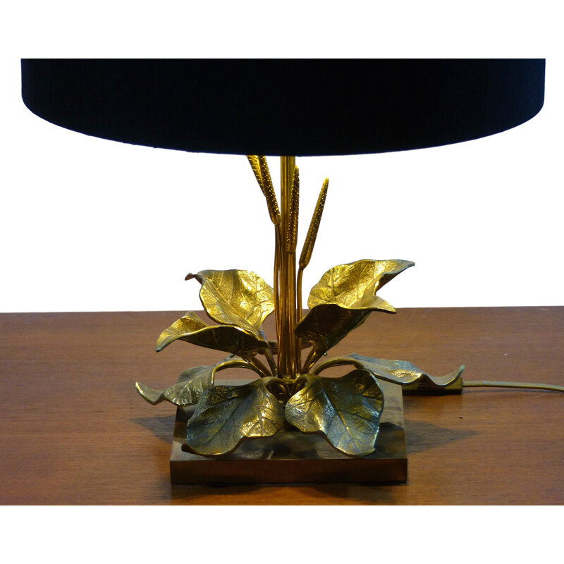 Vintage table lamp with gilded brass foliage 