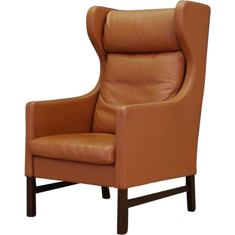 Vintage danish armchair for Skippers in brown leather 1970