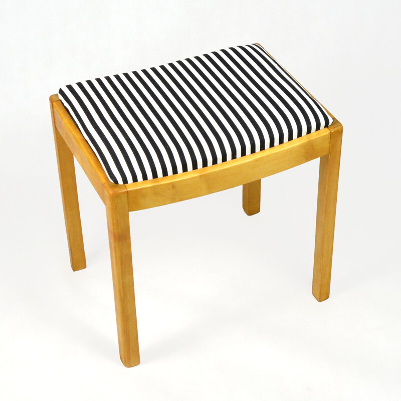 Vintage Zydel, upholstered stool after renovation, Germany 1940