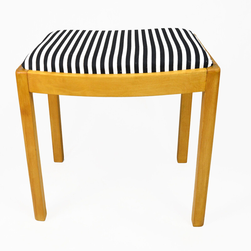 Vintage Zydel, upholstered stool after renovation, Germany 1940