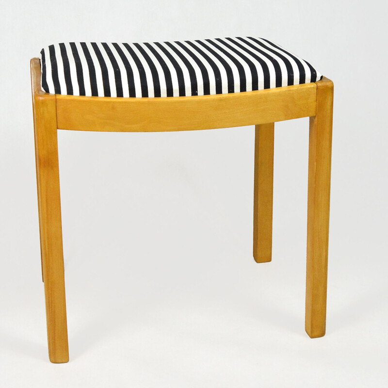 Vintage Zydel, upholstered stool after renovation, Germany 1940