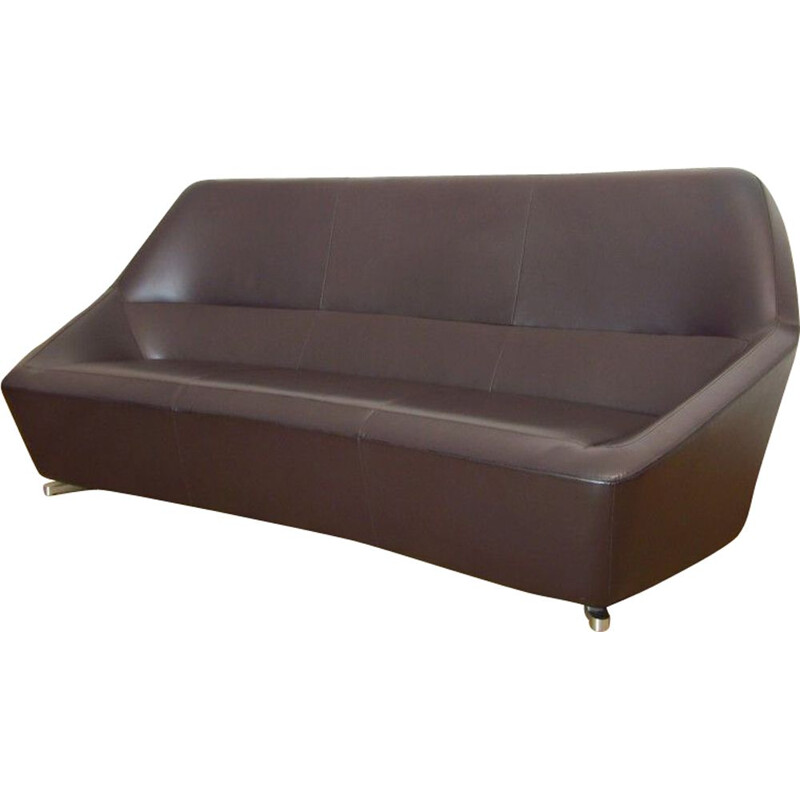 Vintage leather sofa by François Bauchet for Cinna