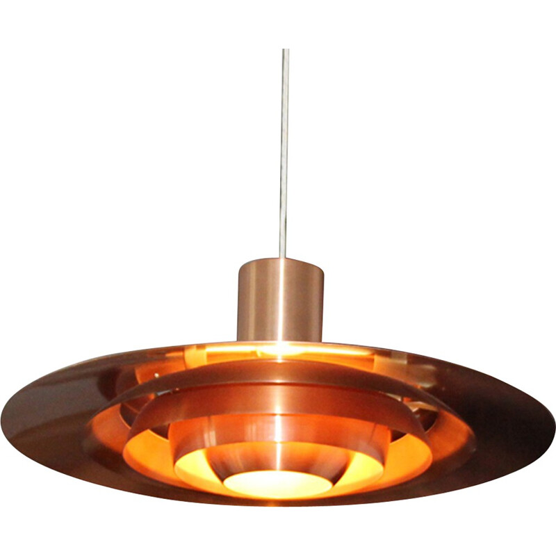 Scandinavian hanging lamp in copper, Preben FABRICIUS & Jorgen KASTHOLM - 1950s