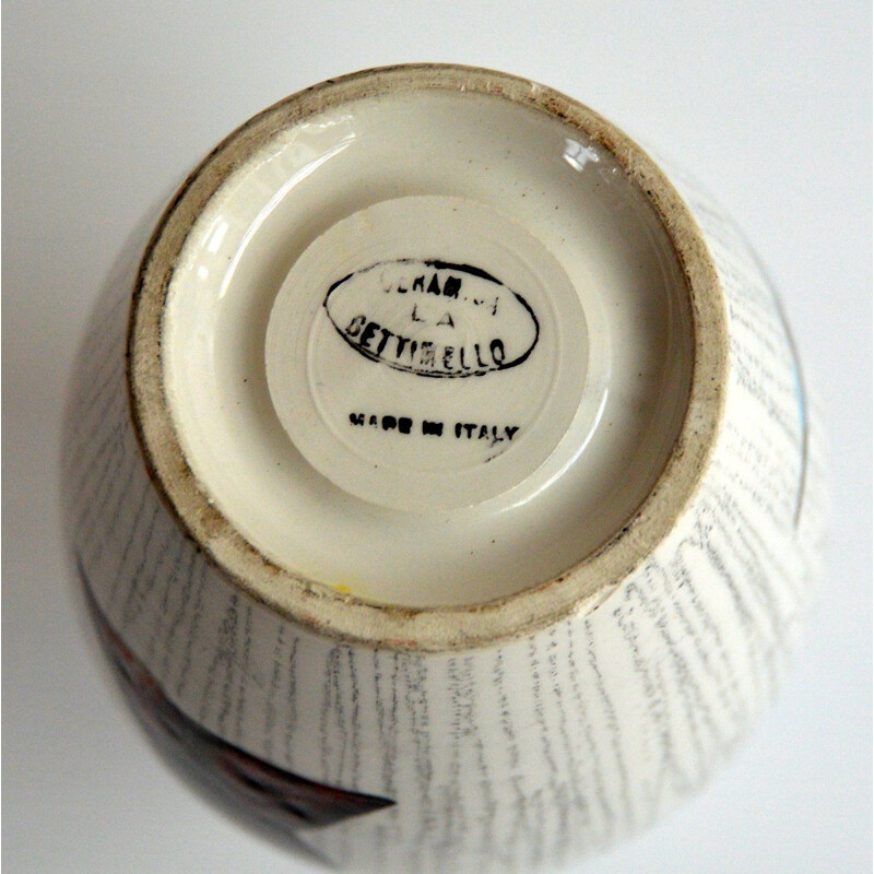 Jarrón vintage de cerámica "La Settimello", Italia 1950