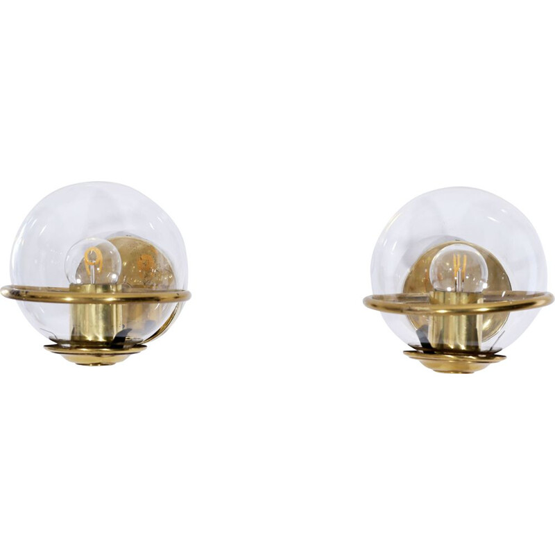 Pair of vintage italian globe sconces, 1960