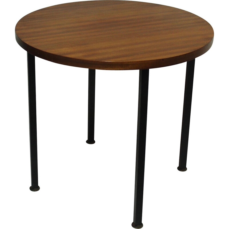 Scandinavian round vintage teak coffee table, 1970