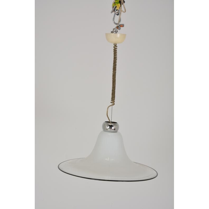 Vintage Scandinavian opaline suspension lamp