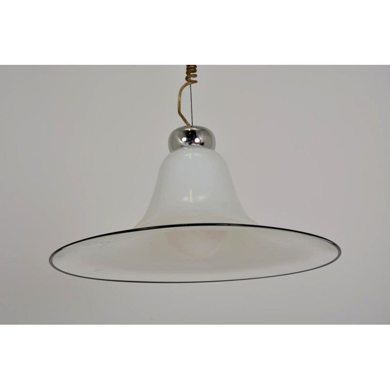 Vintage Scandinavian opaline suspension lamp