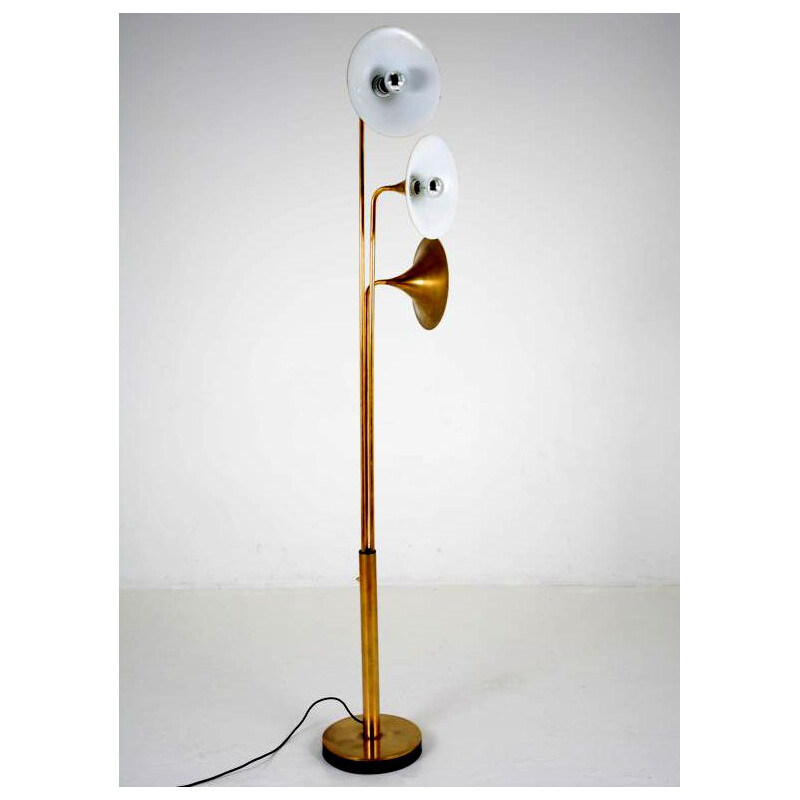 Lampadaire de sol vintage en Laiton.Italie  Design Botti 