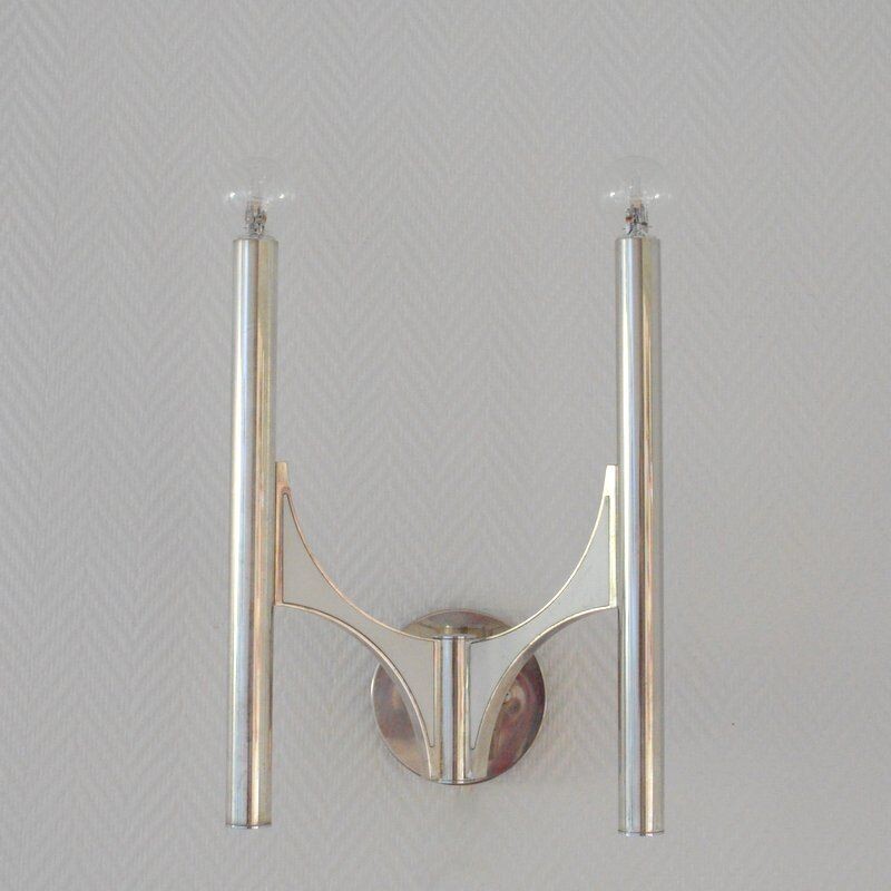 Vintage chrome wall light Sciolari 1960