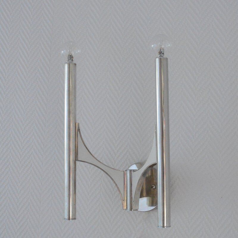 Vintage chrome wall light Sciolari 1960