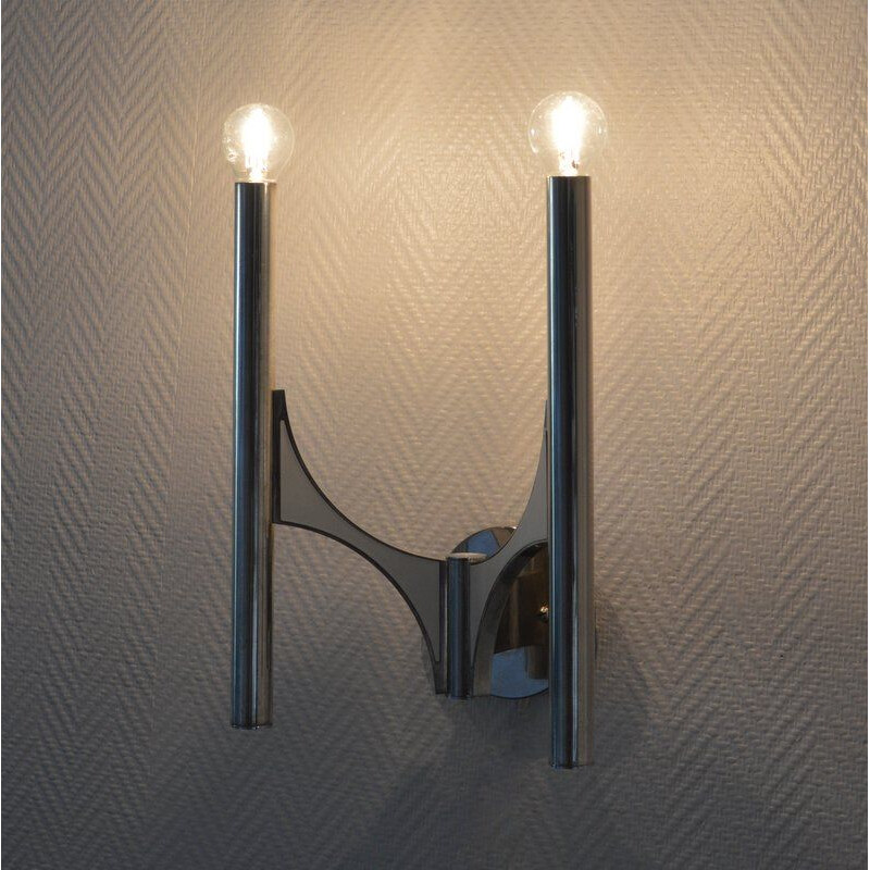 Vintage chrome wall light Sciolari 1960