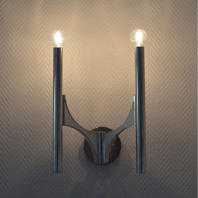 Vintage chrome wall light Sciolari 1960