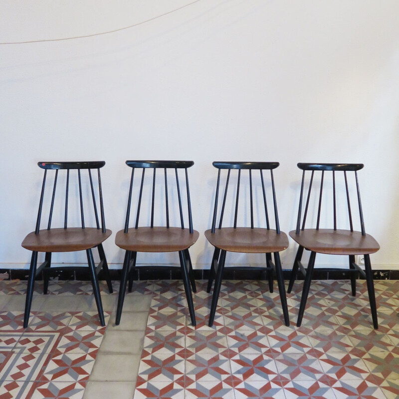 Set of 4 vintage chairs "Fanett" by Ilmari Tapiovaara