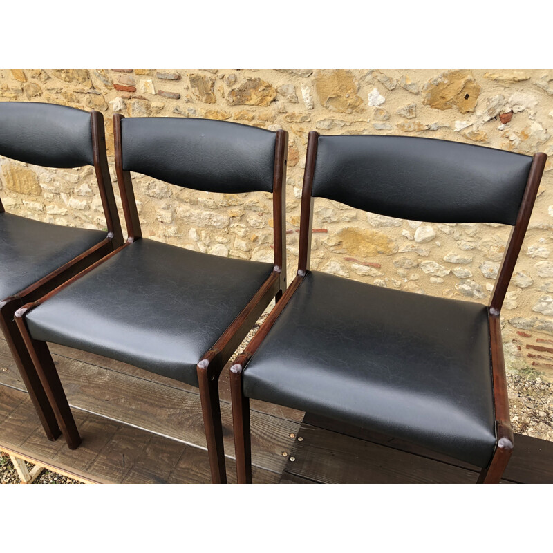 Set of 4 Scandinavian rosewood vintage chairs by SAX circa 1960