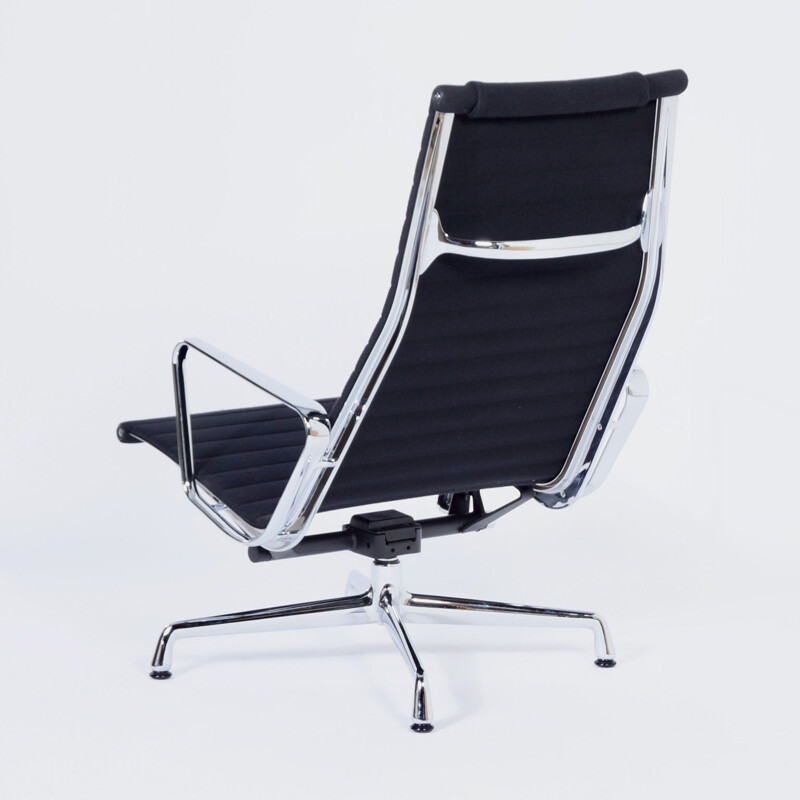 Vintage EA 124 Lounge Chair by Charles and Ray Eames for Vitra, Black Hopsack 2000