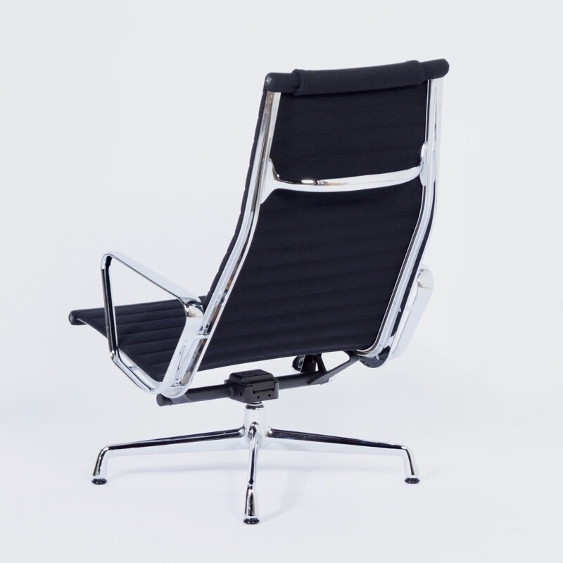 Vintage EA 124 Lounge Chair by Charles and Ray Eames for Vitra, Black Hopsack 2000