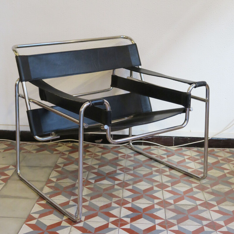 Vintage armchair B3 by Marcel Breuer at the Bauhaus circa 1980